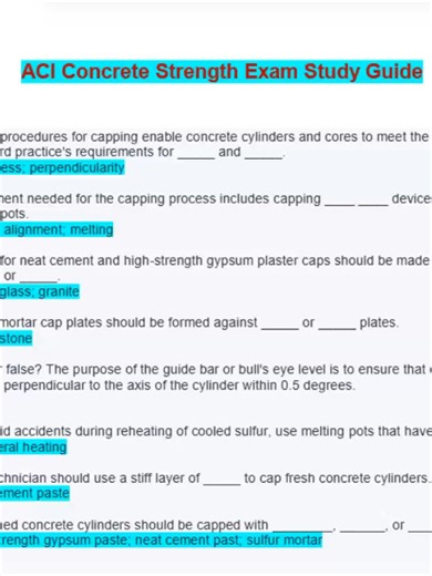 ACI Concrete Strength Exam Study Guide 2026 🔥 Complete & Verified 14-Page Review | PASS FIRST TRY! Getting ready for the ACI Concrete Strength Testing Technician Exam? 🏗️🧱 This 2026 updated, complete 14-page study guide review is designed to help you PASS on your first try with confidence 💪📚 If you’re preparing for the ACI certification exam, this video walks you step-by-step through the most important topics, procedures, calculations, and standards you MUST know to pass the ACI Concrete St