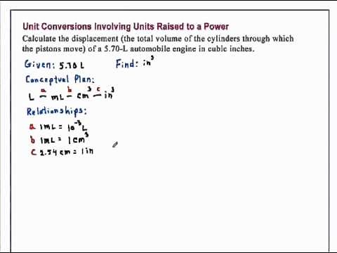 Unit Conversions involving Units Raised to a Power Chemistry