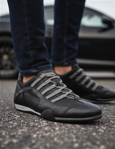 Some black sneakers disappear. This one doesn’t. The GrandPrix Asphalt Sneaker has a subtle sheen like fresh tarmac or a newly paved racetrack created through a final hand-polishing process. Black on black, but full of detail: unique GrandPrix stitching, Italian craftsmanship, and that unmistakable driving-shoe silhouette. Handmade in Italy from 100% leather, soft enough for all-day wear and built for precision behind the wheel. For car meets, late nights, or anywhere you want stealth with chara