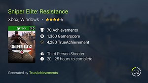 Sniper Elite: Resistance Achievements
