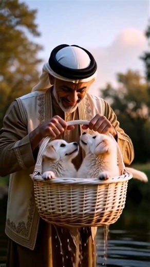 The two puppies and the ancient man🐕