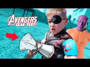 THOR's NEW Gear Test! Avengers Infinity War Movie Kids Challenge & Toys Review!