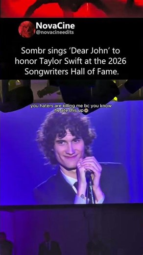 Sombr Singing Dear John for Taylor Swift at the 2026 Songwriters Hall of Fame Was So Good 😭❤️