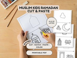 Activité copier-coller du Ramadan | Feuille de travail islamique pour les enfants d'âge préscolaire (modèle PDF) - Etsy France