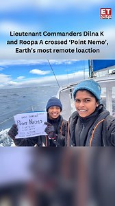 2 Indian Navy’s women officers create history! Lt. Cdr. Dilna K & Lt. Cdr. Roopa A cross Point Nemo—the most remote spot on Earth—aboard INSV Tarini, marking a proud milestone in India’s maritime journey! 🚢 #IndianNavy #INSVTarini #PointNemo #WomenInDefence #ETNOW | ET NOW