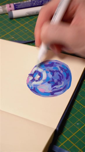 How to draw blueberry in sketchbook with acrylic markers #art #tutorial #dailydrawing