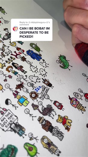 Replying to @☆•Adoptmeguru•☆ I got you!! 🫶🏽 #fyp #stickman #bobadrink #becreative #sketchbook