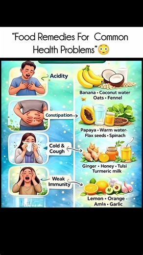 “Food Remedies for common problems”😳