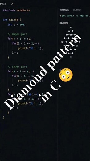 #DreamTrackAI diamond pattern c program