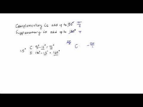 Complementary and Supplementary Angles in Radians