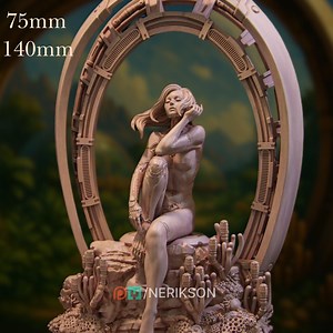 Sci-fi Android Statue: Nerikson Female Figure With Portal Base - Etsy