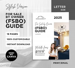 2026 FSBO Guide Real Estate for Sale by Owner Real Estate FSBO Guide Real Estate Marketing Home Selling Guide for Realtor Handout Canva - Etsy