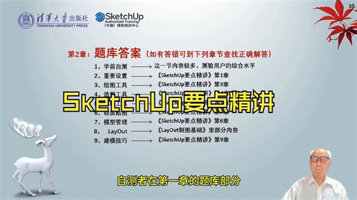 清华大学出版社【《SketchUp要点精讲》教学要点04SketchUp用户自测题库】