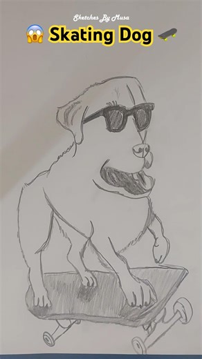 How to Draw a Dog on a Skateboard 🛹 🐾 #trending #viral #shorts