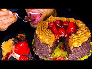 ASMR CHOCOLATE CAKE EATING *BIG BITES* MUKBANG | NO TALKING