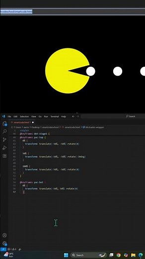 Create Pac-Man Loading Animation in HTML & CSS | Step-by-Step Tutorial #coding #html