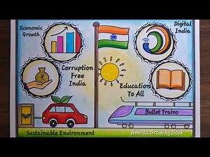 My vision for india in 2047 drawing | Viksit Bharat Drawing | My Dreams for India Poster Drawing