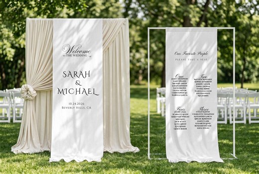 Fabric Seating Chart, Linen Wedding Sign, Wedding Welcome Sign, Seating Chart Fabric, Custom Sign Bundle, Wedding Decor, Ceremony Signage - Etsy