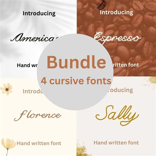 Bundle Cursive Script Hand Writing Font (OTF & TTF) - Etsy