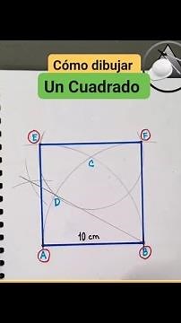 ✅Como dibujar un Cuadrado con regla y compás, método fácil 👍