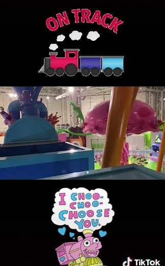 Taking a ride on Dora’s Sky Rainway #nickuniverse #nickelodeonuniverse #americandream #trainride #fyp #4u #choochoo #dora #doratheexplorer