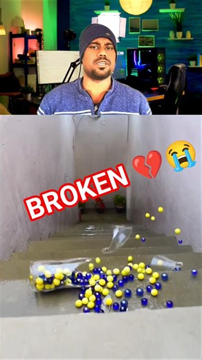 Red VS Blue Breaking glass bottle ⚠️🔥 Crushing Crunchy & Soft Things #shorts #asmr #satisfying