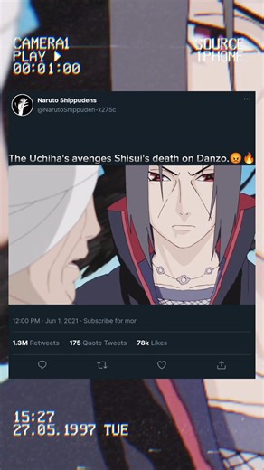 THE MOMENT WHEN UCHIHA BROTHERS REVENGE SHISUI'S DEATH ON DANZO.😡🔥#anime #naruto #trending #edit