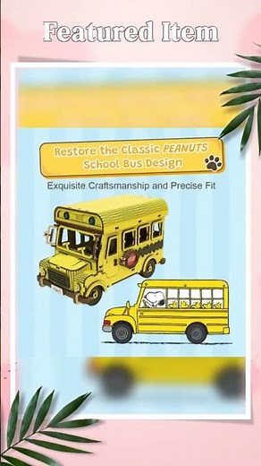 Puremind Peanuts Snoopy School Bus