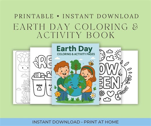 Earth Day Coloring Pages for Kids, Printable Activity Pack, Earth Day Worksheets, Homeschool PDF, 35+ Pages, Instant Download - Etsy