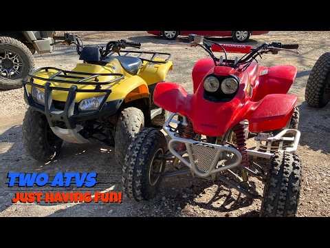 Two ATVs Just Having Fun: Honda 400EX and Recon Action!