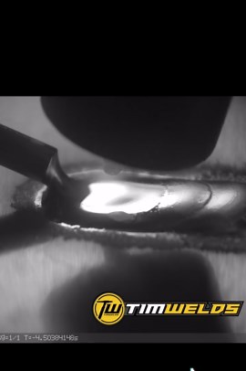 Aluminum is TIG welded with alternating current to etch the oxide layer off of the surface and keep the weld pool clean. This also creates some interesting fluid movement that can only be seen in slow motion. #welding #tigwelding #aluminumtigwelding