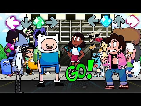 Friday Night Funkin' - (Roasted V2) Roastin' on a Cartoon Friday |Finn & Mordecai vs Steven Universe