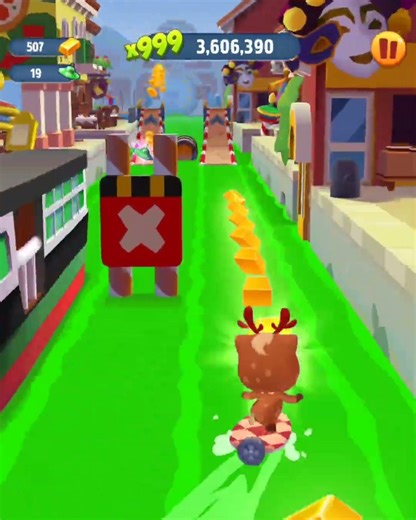 Talking Tom Gold Run Reindeer Ginger Runs On Venice Canals Funny Race Android Gameplay #Shorts