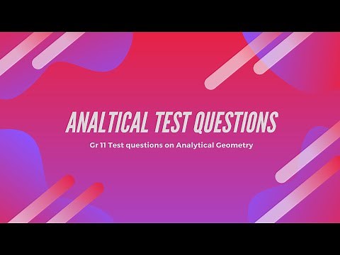 Grade 11 Analytical Geometry Test questions