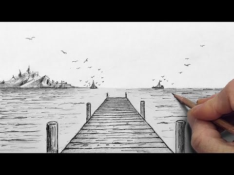 Learn How to Draw a REALISTIC PIER in One-Point Perspective | Step-by-Step Tutorial