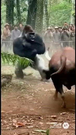 Bull vs Gorilla 😱 Who Wins?