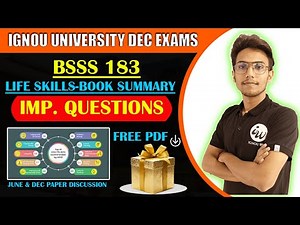 BSSS 183 | LIFE SKILLS | BOOK SUMMARY AND MCQ || IMPORTANT QUESTIONS | IGNOU WALAY