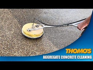 Exposed Aggregate Concrete Driveway Cleaning by Thomo's High Pressure Cleaning