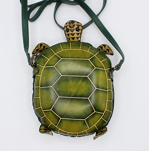 Hand-painted Leather Turtle Crossbody Bag: Handmade Purse - Etsy