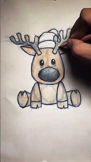 🎄CUTE BABY MOOSE DRAWING FOR YOUR HOLIDAY CARD! 🦌❤️