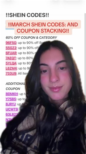 Type these codes into the search bar & stack your coupons for over 60% off on all your SHEIN orders!! #marchsheincodes #sheinhaul #shein #sheincodes #sheincodes2026