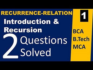 Introduction to Recurrence Relations Explained with Examples | MDU BCA Maths |AICTE Model