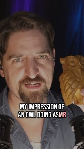 Bowman Dean | My Impression of an Owl (but it's ASMR) 🦉 trend with whistle hoot, frog guiro, wooden rasp, singing bowls Bird whistles and rustling in the... | Instagram