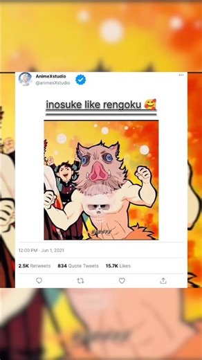 inosuke like rengoku. 🥰