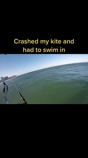 Kiteboarding Fail: Crashed Kite, Lost Board, and Swim In