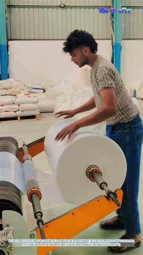Fabricación de películas: cambio de rollos en una línea de extrusión de polímeros
