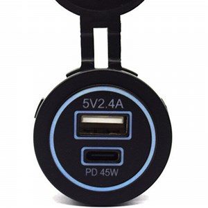 [Hot Item] 12-24V 2.4A with Pd45W Waterproof Car USB Socket