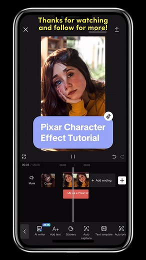 Let’s learn how to edit this super cute ‘Pixar Character’ effect! 😍 #CapCut #pixarcharacter #pixar #pixarai #pixarcharacterfilter