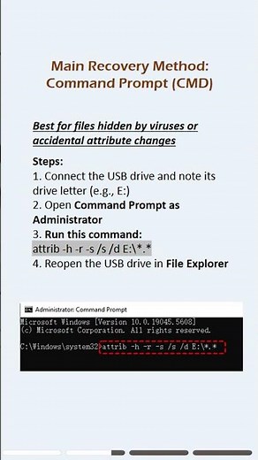Recover Hidden Files from USB Using CMD (Quick Guide) #usb