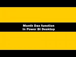 Month (Dax function) in power bi || Month (Dax function) || Month (Dax function) laxmi skills